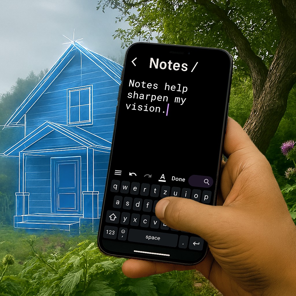 Notes help sharpen my vision. 