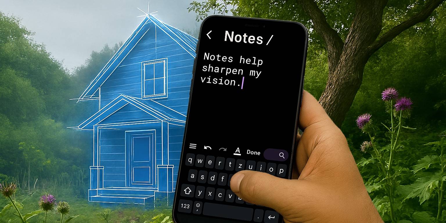 Notes help sharpen my vision.